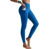 RUNNING GIRL Leggings for Women 25″ Inseam, High Waisted Compression Buttery Soft Yoga Pants with Pockets(Deep Blue)