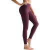 RUNNING GIRL Leggings for Women 25″ Inseam, High Waisted Compression Buttery Soft Yoga Pants with Pockets(Maroon)