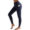 RUNNING GIRL Leggings for Women 25″ Inseam, High Waisted Compression Buttery Soft Yoga Pants with Pockets(Navy Blue)