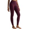 RUNNING GIRL No Front Seam Leggings for Women 25″ Inseam, High Waisted Seamless Buttery Soft Yoga Pants(Maroon)