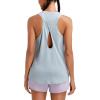 RUNNING GIRL Racerback Running Yoga Athletic Tank Tops for Women, Sleeveless Workout Tank Tops Woman Tennis Shirts(Grey)