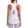 RUNNING GIRL Racerback Running Yoga Athletic Tank Tops for Women, Sleeveless Workout Tank Tops Woman Tennis Shirts(White)