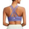 RUNNING GIRL Sports Bra for Women High Support, Criss-Cross Back Padded Strappy Sports Bras Yoga Bra with Removable Cups(1-amethyst)