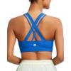 RUNNING GIRL Sports Bra for Women High Support, Criss-Cross Back Padded Strappy Sports Bras Yoga Bra with Removable Cups(1-brilliant Blue)