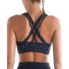 RUNNING GIRL Sports Bra for Women High Support, Criss-Cross Back Padded Strappy Sports Bras Yoga Bra with Removable Cups(1-leopard Print)
