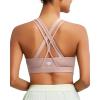 RUNNING GIRL Sports Bra for Women High Support, Criss-Cross Back Padded Strappy Sports Bras Yoga Bra with Removable Cups(1-pink)
