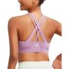 RUNNING GIRL Sports Bra for Women High Support, Criss-Cross Back Padded Strappy Sports Bras Yoga Bra with Removable Cups(1-taro Purple)