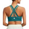 RUNNING GIRL Sports Bra for Women High Support, Criss-Cross Back Padded Strappy Sports Bras Yoga Bra with Removable Cups(1-teal)