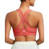 RUNNING GIRL Sports Bra for Women High Support, Criss-Cross Back Padded Strappy Sports Bras Yoga Bra with Removable Cups(1-watermelon Red)