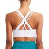 RUNNING GIRL Sports Bra for Women High Support, Criss-Cross Back Padded Strappy Sports Bras Yoga Bra with Removable Cups(1-white)