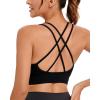 RUNNING GIRL Sports Bra for Women High Support, Criss-Cross Back Padded Strappy Sports Bras Yoga Bra with Removable Cups(2-black)