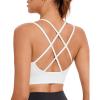 RUNNING GIRL Sports Bra for Women High Support, Criss-Cross Back Padded Strappy Sports Bras Yoga Bra with Removable Cups(2-white)