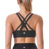RUNNING GIRL Sports Bra for Women High Support, Criss-Cross Back Padded Strappy Sports Bras Yoga Bra with Removable Cups(A-black)