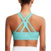 RUNNING GIRL Sports Bra for Women High Support, Criss-Cross Back Padded Strappy Sports Bras Yoga Bra with Removable Cups(A-electric Green)