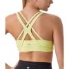 RUNNING GIRL Sports Bra for Women High Support, Criss-Cross Back Padded Strappy Sports Bras Yoga Bra with Removable Cups(A-electric Lemon)