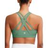 RUNNING GIRL Sports Bra for Women High Support, Criss-Cross Back Padded Strappy Sports Bras Yoga Bra with Removable Cups(A-green)