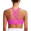 RUNNING GIRL Sports Bra for Women High Support, Criss-Cross Back Padded Strappy Sports Bras Yoga Bra with Removable Cups(A-sonic Pink)