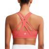 RUNNING GIRL Sports Bra for Women High Support, Criss-Cross Back Padded Strappy Sports Bras Yoga Bra with Removable Cups(A-watermelon Red)