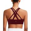 RUNNING GIRL Sports Bra for Women High Support, Criss-Cross Back Padded Strappy Sports Bras Yoga Bra with Removable Cups(A-wine Red)