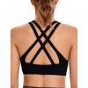 RUNNING GIRL Sports Bra for Women High Support, Criss-Cross Back Padded Strappy Sports Bras Yoga Bra with Removable Cups(Black)