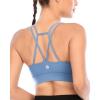 RUNNING GIRL Sports Bra for Women High Support, Criss-Cross Back Padded Strappy Sports Bras Yoga Bra with Removable Cups(Blue)