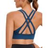 RUNNING GIRL Sports Bra for Women High Support, Criss-Cross Back Padded Strappy Sports Bras Yoga Bra with Removable Cups(Dark Blue)