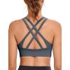 RUNNING GIRL Sports Bra for Women High Support, Criss-Cross Back Padded Strappy Sports Bras Yoga Bra with Removable Cups(Grey)