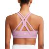 RUNNING GIRL Sports Bra for Women High Support, Criss-Cross Back Padded Strappy Sports Bras Yoga Bra with Removable Cups(Purple)