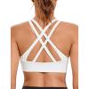 RUNNING GIRL Sports Bra for Women High Support, Criss-Cross Back Padded Strappy Sports Bras Yoga Bra with Removable Cups(White)
