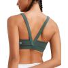 RUNNING GIRL Sports Bra for Women High Support, Molded Cup High Impact Sports Bras with Sewn in Pads Strappy Running Bra(3004 Sage Green)