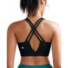 RUNNING GIRL Sports Bra for Women High Support, Molded Cup High Impact Sports Bras with Sewn in Pads Strappy Running Bra(Black)