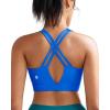 RUNNING GIRL Sports Bra for Women High Support, Molded Cup High Impact Sports Bras with Sewn in Pads Strappy Running Bra(Bright Blue)