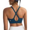 RUNNING GIRL Sports Bra for Women High Support, Molded Cup High Impact Sports Bras with Sewn in Pads Strappy Running Bra(Dark Blue)
