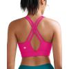 RUNNING GIRL Sports Bra for Women High Support, Molded Cup High Impact Sports Bras with Sewn in Pads Strappy Running Bra(Hot Pink)