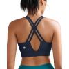 RUNNING GIRL Sports Bra for Women High Support, Molded Cup High Impact Sports Bras with Sewn in Pads Strappy Running Bra(Inky Blue)