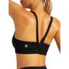 RUNNING GIRL Sports Bra for Women High Support, Molded Cup High Impact Sports Bras with Sewn in Pads Strappy Running Bra(Jet Black)