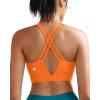 RUNNING GIRL Sports Bra for Women High Support, Molded Cup High Impact Sports Bras with Sewn in Pads Strappy Running Bra(Orange)