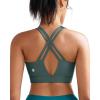 RUNNING GIRL Sports Bra for Women High Support, Molded Cup High Impact Sports Bras with Sewn in Pads Strappy Running Bra(Sage Green)