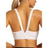 RUNNING GIRL Sports Bra for Women High Support, Molded Cup High Impact Sports Bras with Sewn in Pads Strappy Running Bra(Snow White)