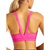 RUNNING GIRL Sports Bra for Women High Support, Molded Cup High Impact Sports Bras with Sewn in Pads Strappy Running Bra(Vivid Pink)