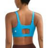RUNNING GIRL Sports Bra for Women High Support, Molded Cup High Impact Sports Bras with Sewn in Pads(A-blue)