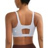 RUNNING GIRL Sports Bra for Women High Support, Molded Cup High Impact Sports Bras with Sewn in Pads(A-grey)