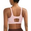 RUNNING GIRL Sports Bra for Women High Support, Molded Cup High Impact Sports Bras with Sewn in Pads(A-pink)