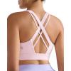 RUNNING GIRL Sports Bra for Women High Support,Criss-Cross Back Strappy Sports Bra Moulded Cup High Impact Workout Top(Pink)