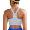 RUNNING GIRL Sports Bra for Women,Adjustable Straps Molded Cup High Impact Sports Bra with Sewn in Pads(Grey)