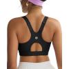 RUNNING GIRL Sports Bra for Women,Adjustable Straps Molded Cup High Impact Sports Bras for Women with Sewn in Pads(Black)
