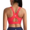 RUNNING GIRL Sports Bra for Women,Adjustable Straps Molded Cup High Impact Sports Bras for Women with Sewn in Pads(Deep Red)