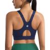 RUNNING GIRL Sports Bra for Women,Adjustable Straps Molded Cup High Impact Sports Bras for Women with Sewn in Pads(Navy Blue)