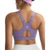 RUNNING GIRL Sports Bra for Women,Adjustable Straps Molded Cup High Impact Sports Bras for Women with Sewn in Pads(Purple)