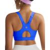 RUNNING GIRL Sports Bra for Women,Adjustable Straps Molded Cup High Impact Sports Bras for Women with Sewn in Pads(Sparkle Blue)